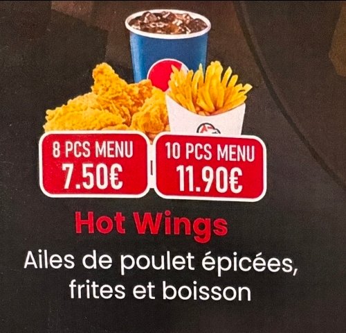 Menu Poulet